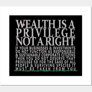 Wealth Is A Privilege Posters and Art